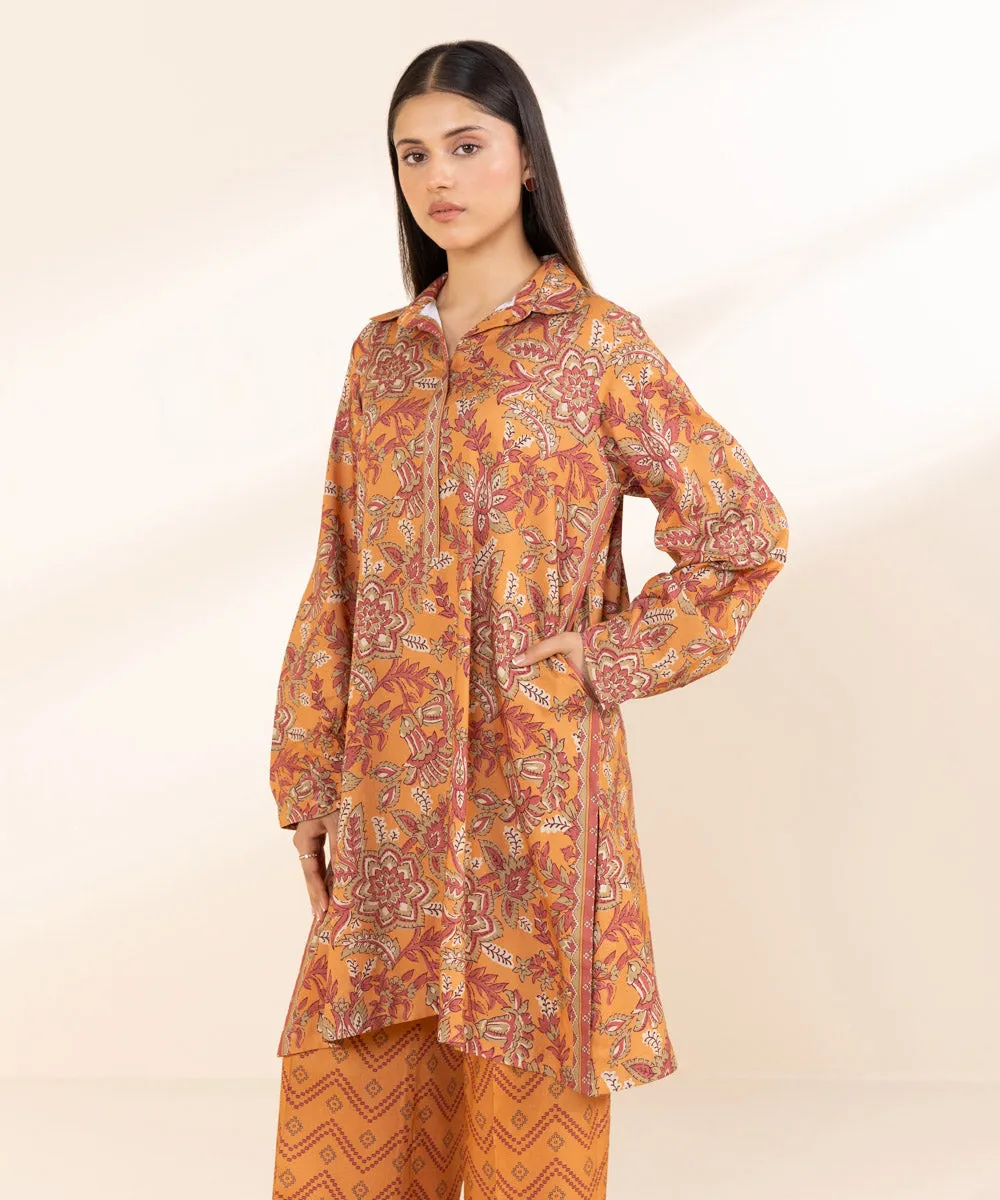 2 Piece - Printed Linen Suit