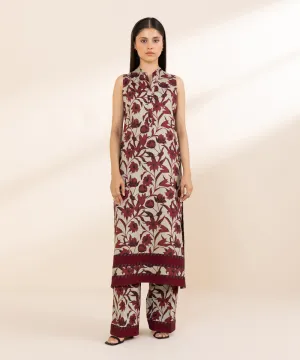 2 Piece - Printed Linen Suit