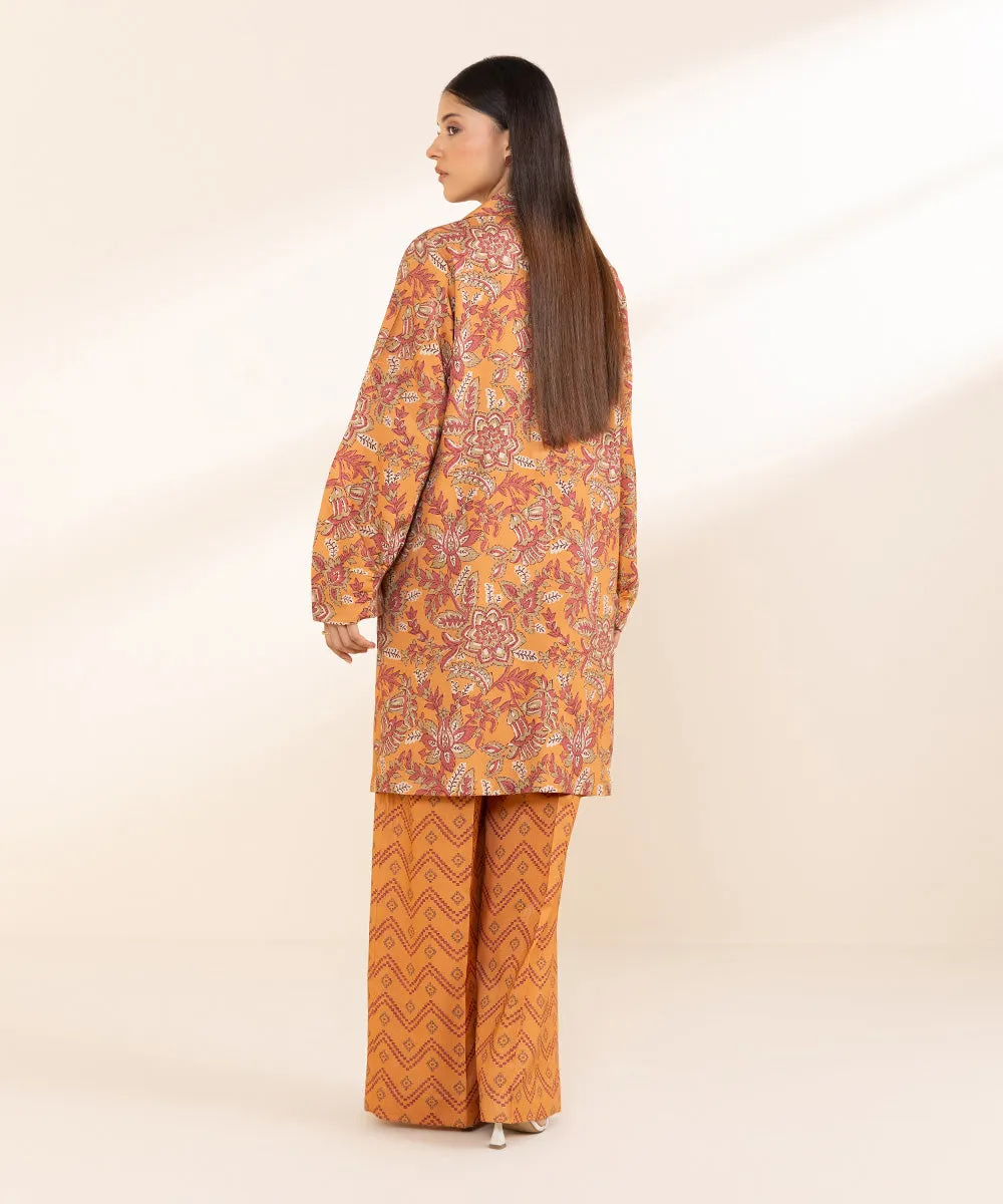 2 Piece - Printed Linen Suit