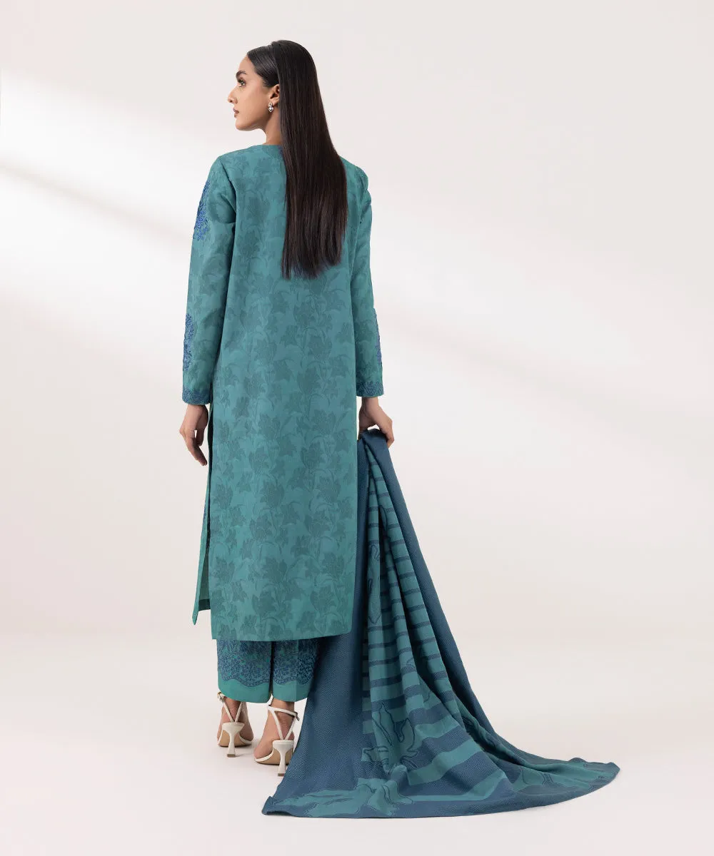 3 Piece - Embroidered Jacquard Suit