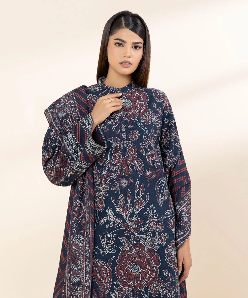 3 Piece - Printed Khaddar Suit