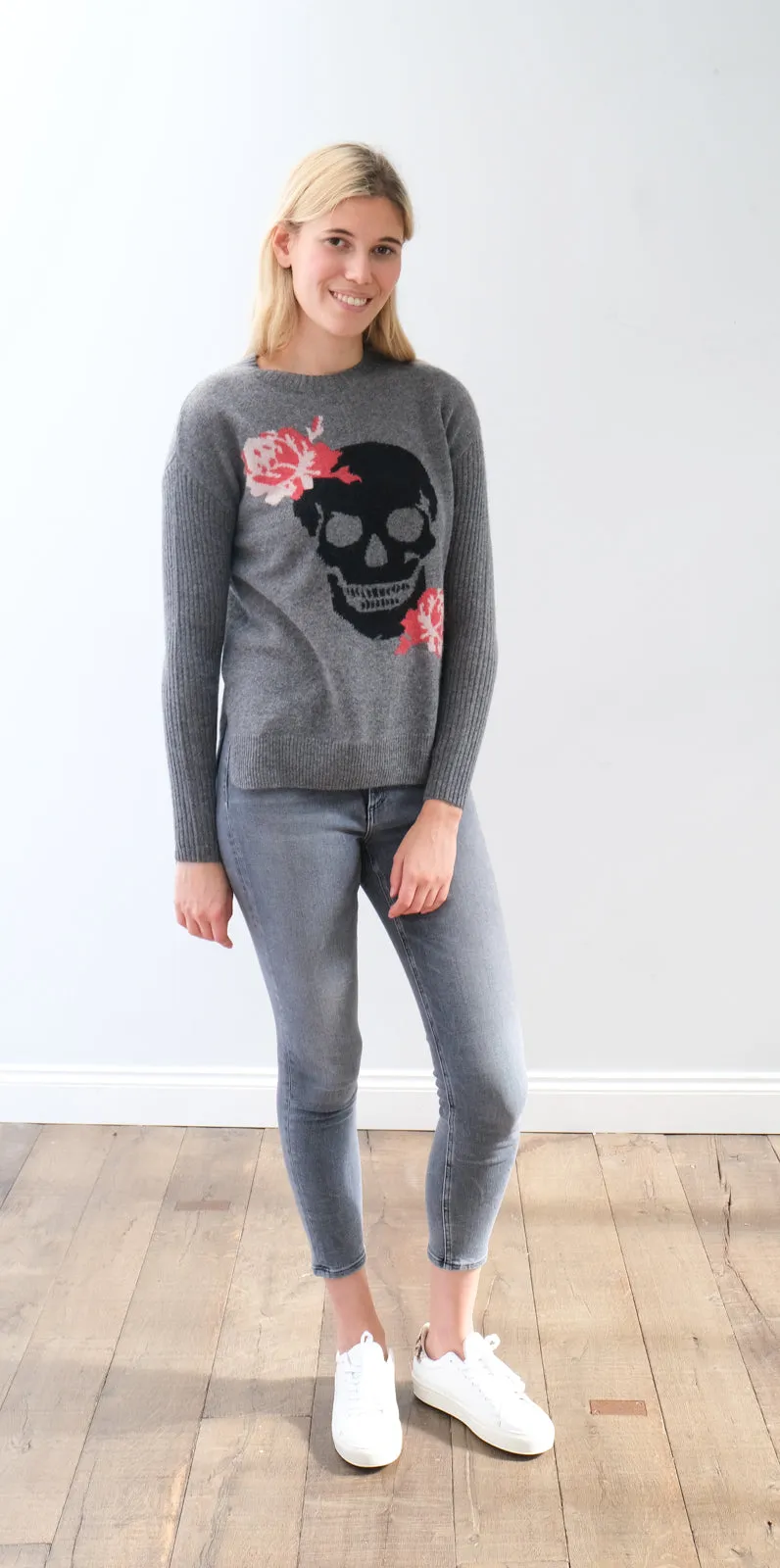 360 Rosye skull knit in grey