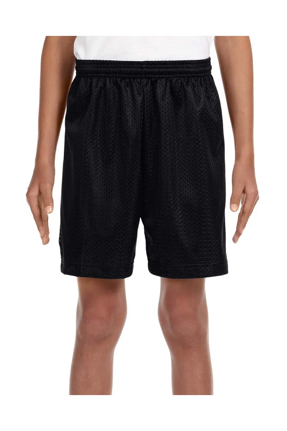 A4 Youth Moisture Wicking Mesh Shorts - Black