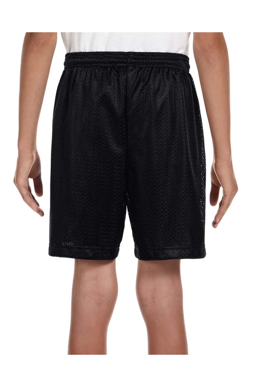 A4 Youth Moisture Wicking Mesh Shorts - Black