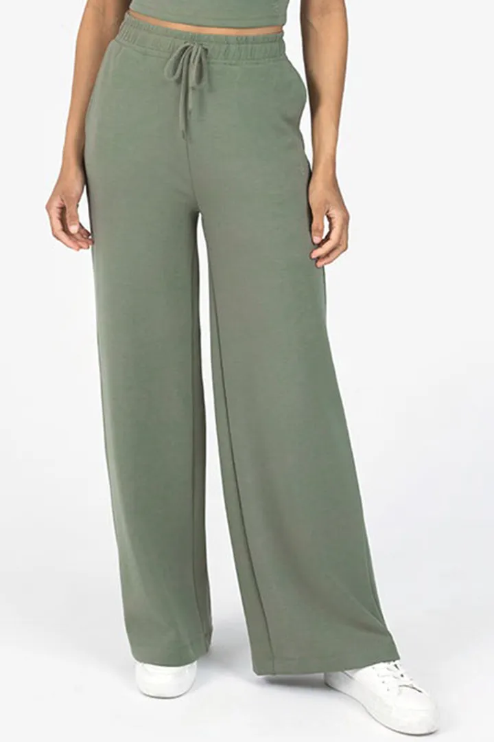 ALL AROUND LOUNGEWIDE LEG TROUSER - KHAKI