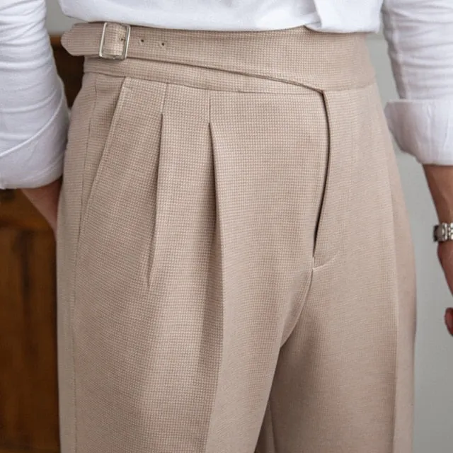 Almond Grey Texture Casual Trouser