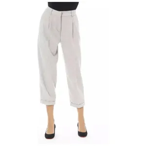 Alpha Studio Gray Wool Women Trouser