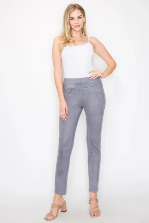 Annelise Stretch Suede Pants in Charcoal by Joh