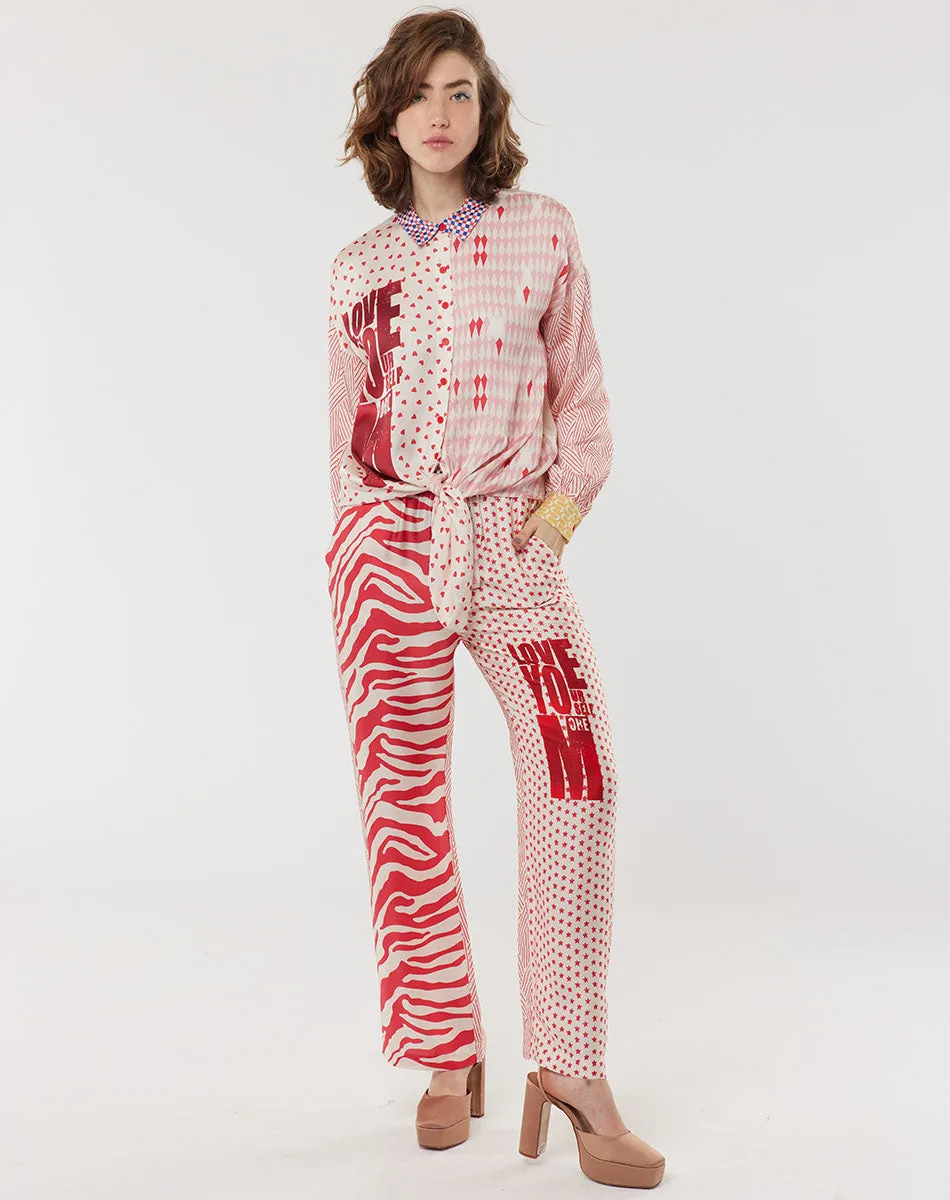 Bailey Straight Leg Rouge Printed Pants