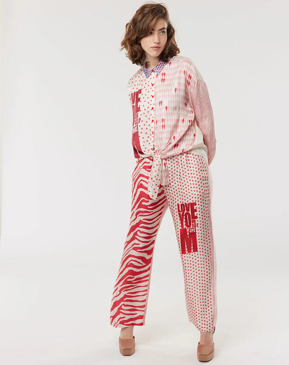 Bailey Straight Leg Rouge Printed Pants