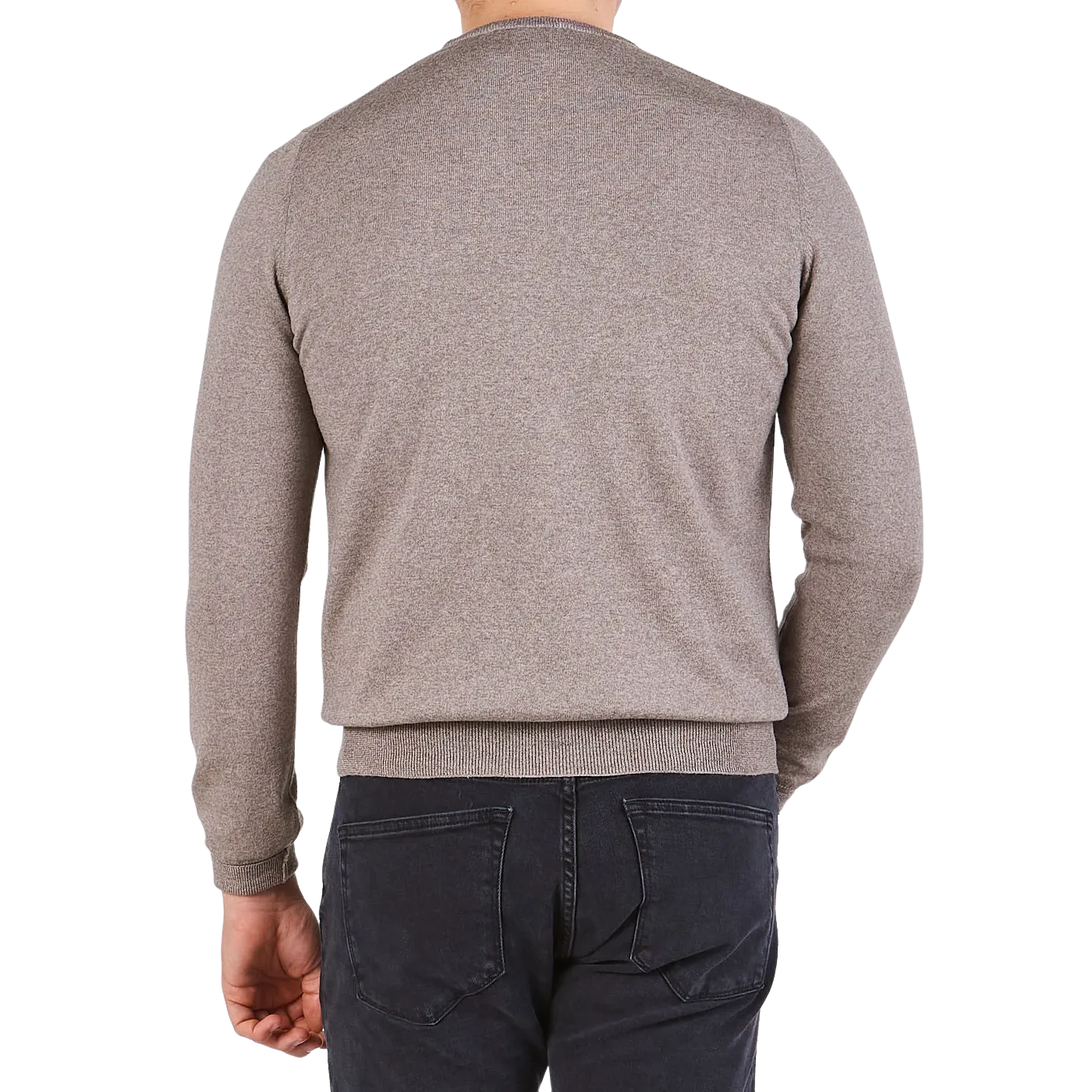 Beige Extra Fine Merino Crew Neck