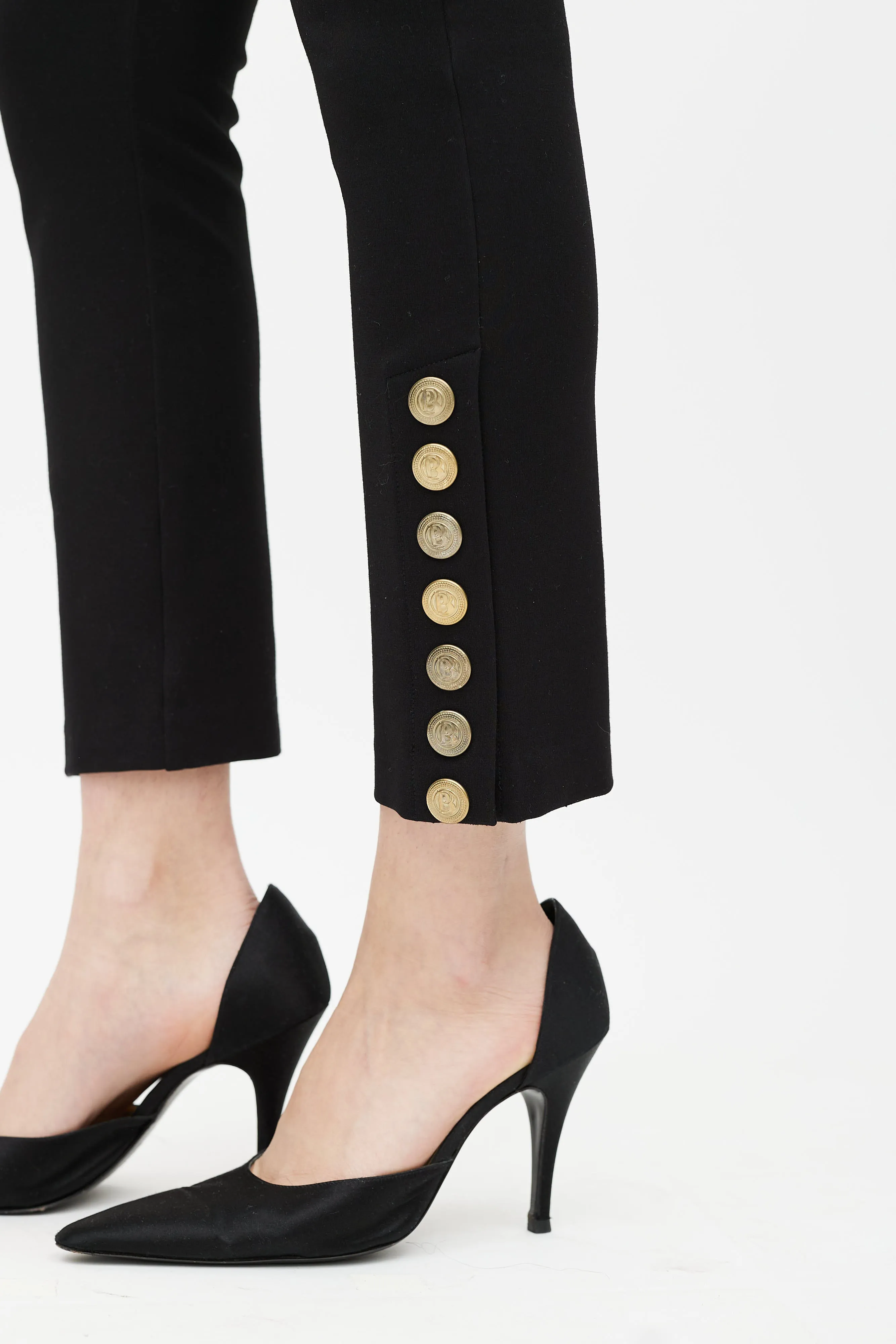 Black & Gold Button Trouser