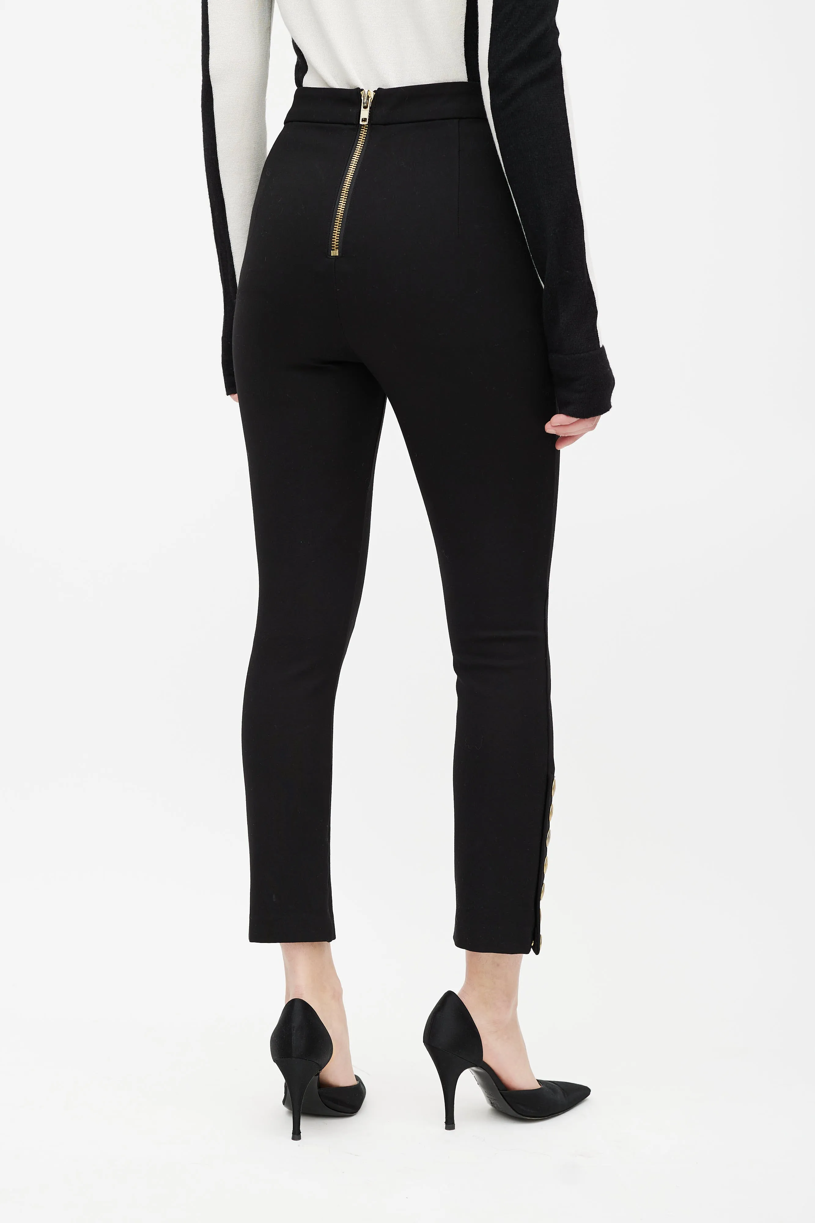 Black & Gold Button Trouser