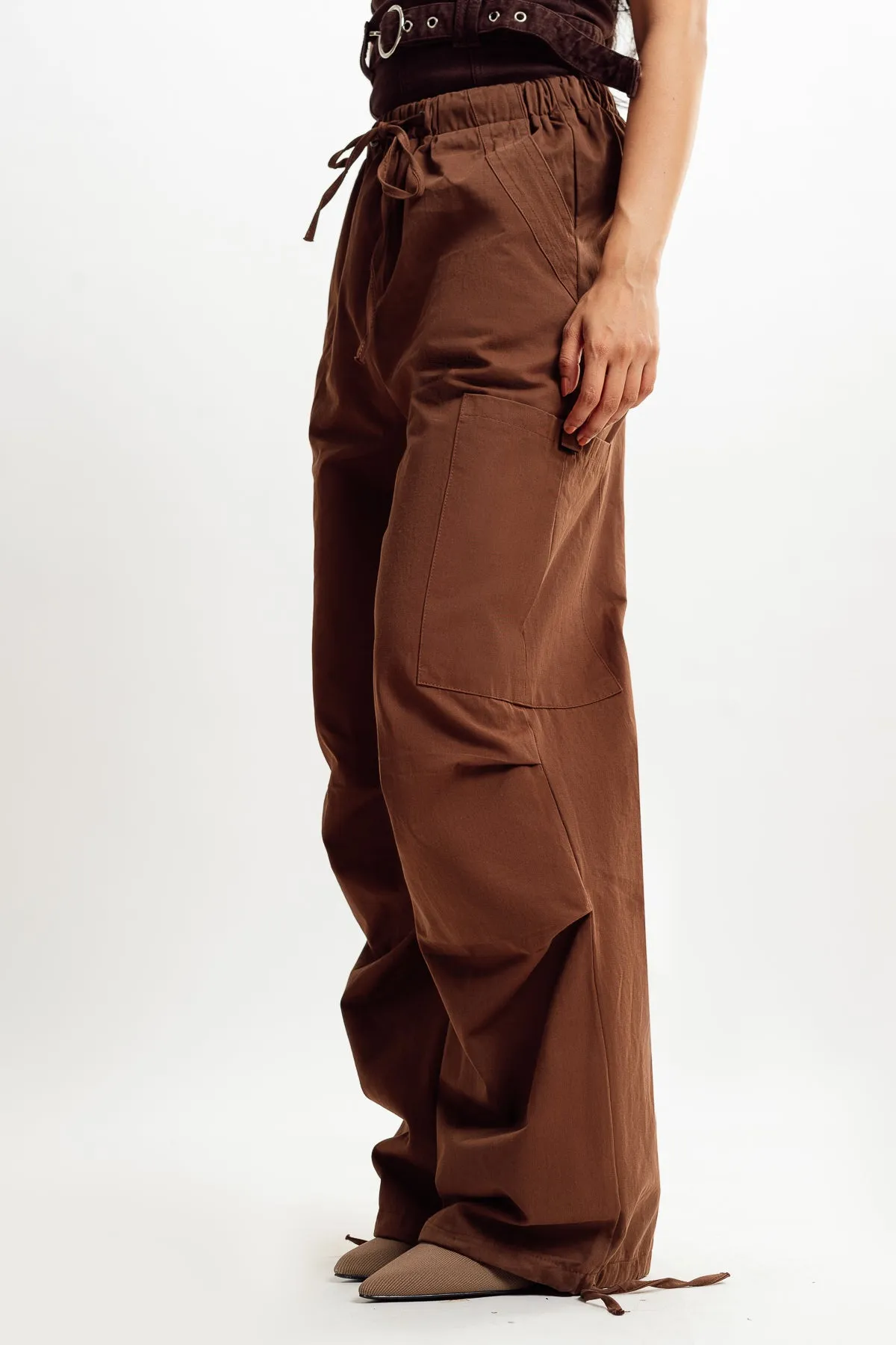 Brown Parachute Cargo Pant