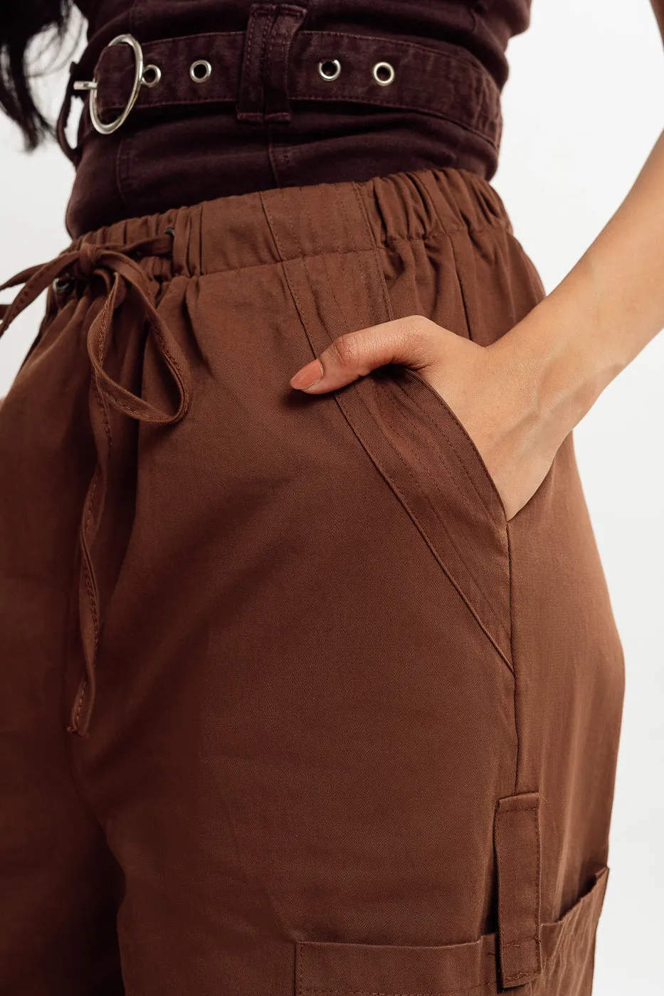 Brown Parachute Cargo Pant