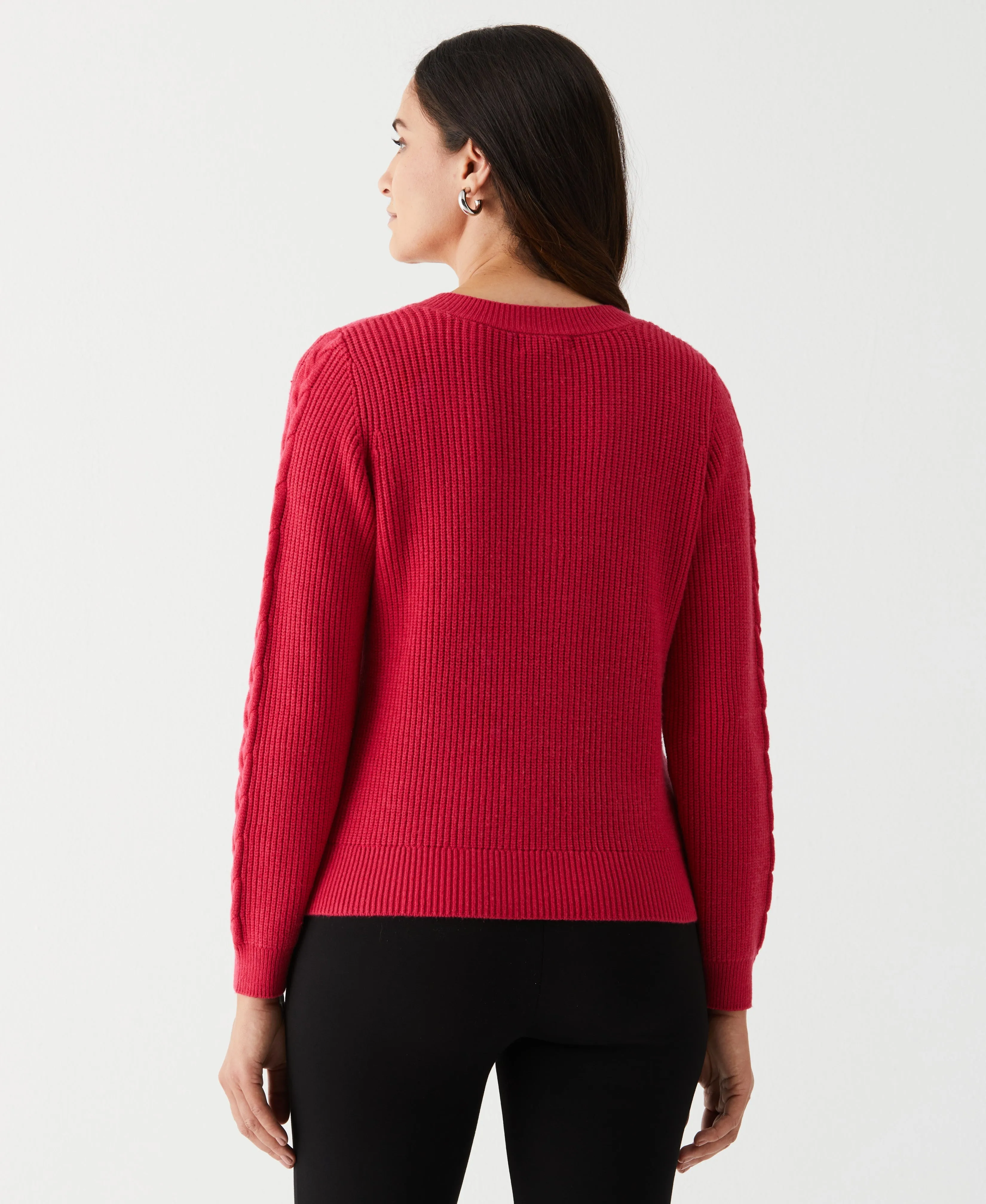 Cable Knit V-Neck Sweater