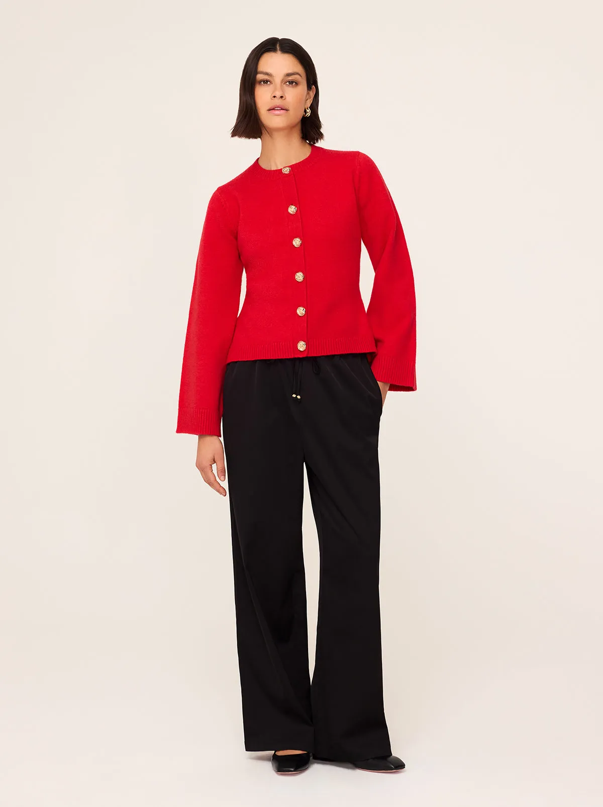 Cleo Red Knit Cardigan