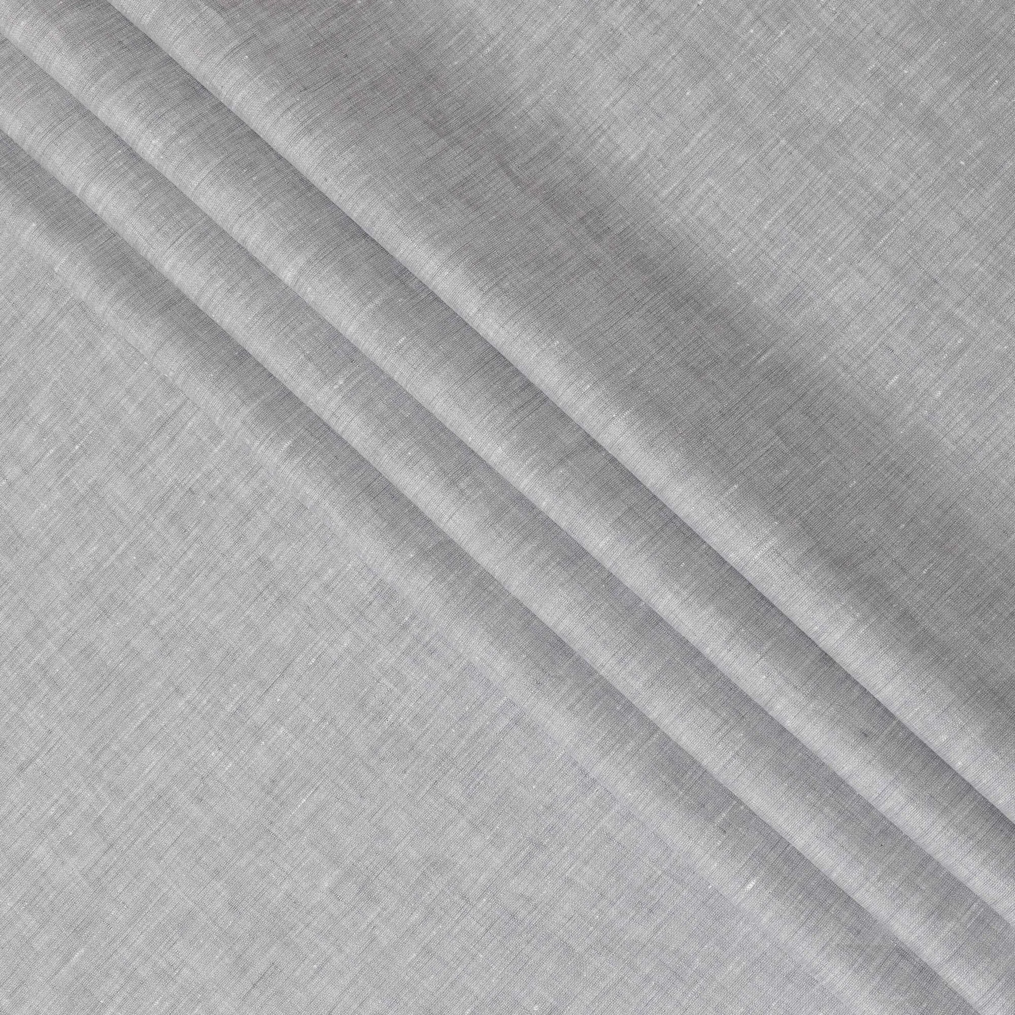 Cloud grey Plain Premium pure linen fabric 60Lea-D15877