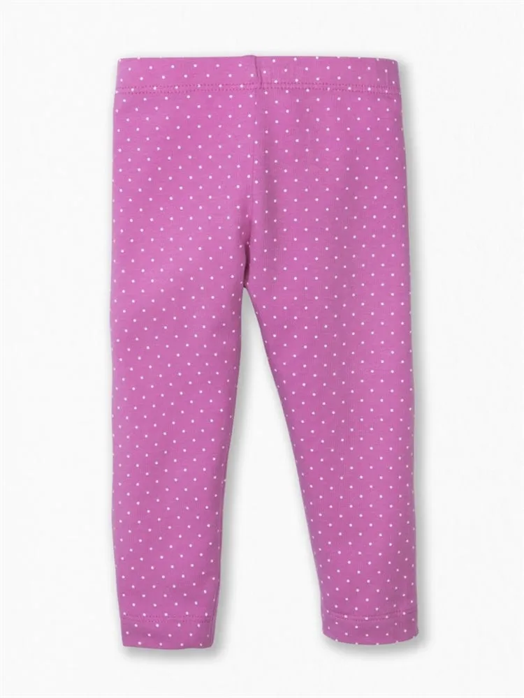 Colored Organics Leah Leggings (Wisteria / White Polka Print)