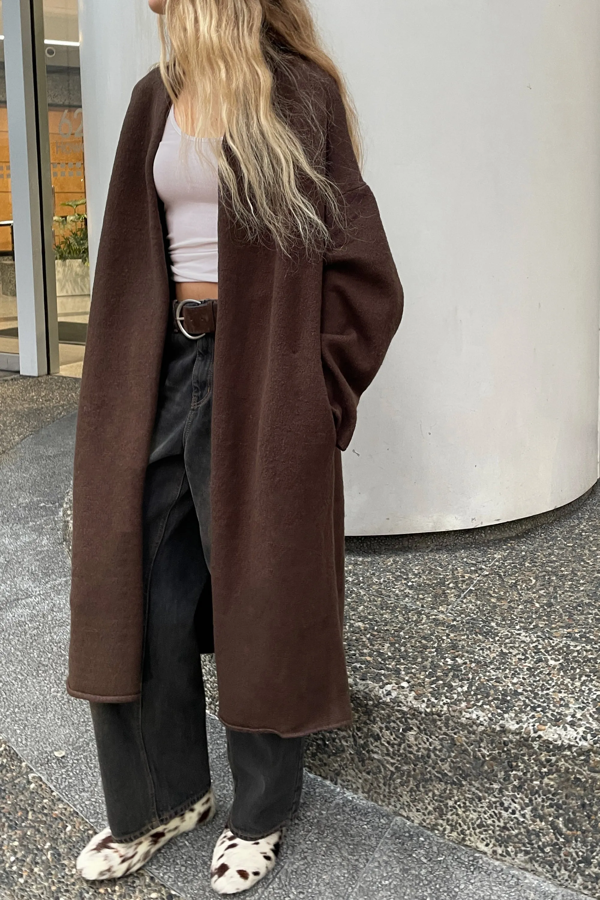 COZY LONG OPEN FRONT CARDIGAN