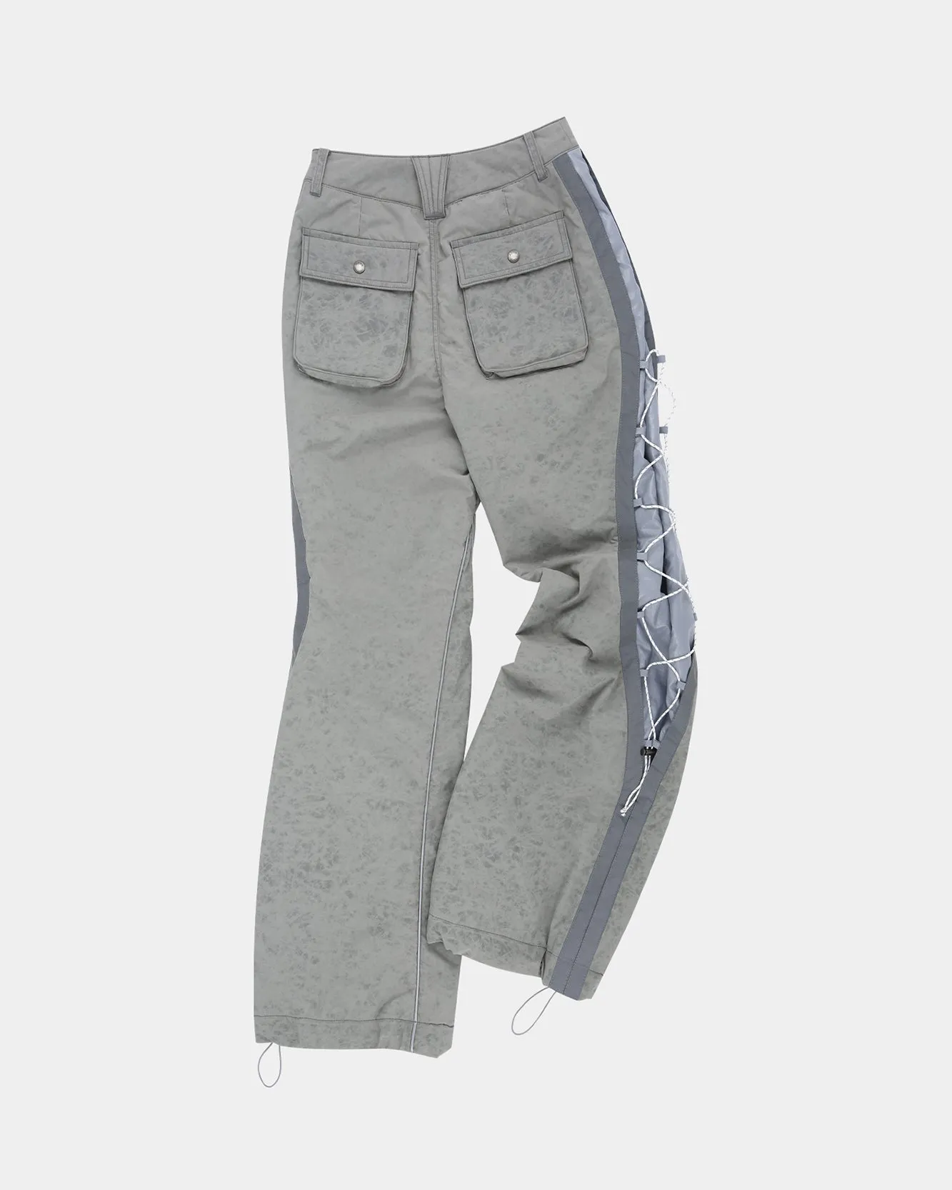 CRACK PADDED LACE-UP WIDE PANTS apa770w(GREY)