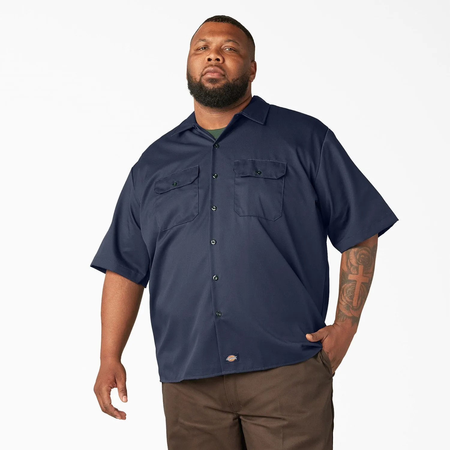 Dickies Men's Short Sleeve Work Shirt_Navy