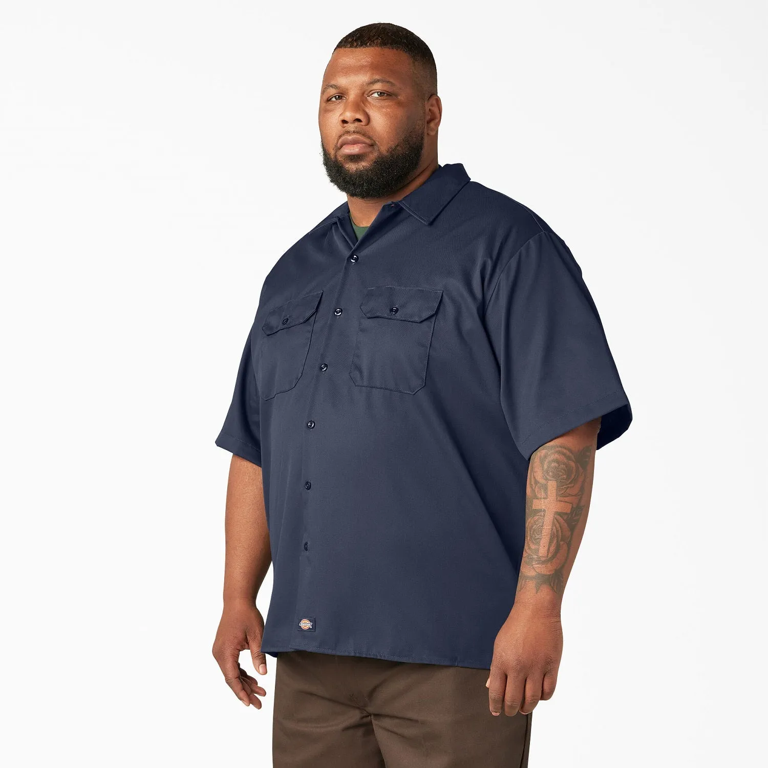 Dickies Men's Short Sleeve Work Shirt_Navy