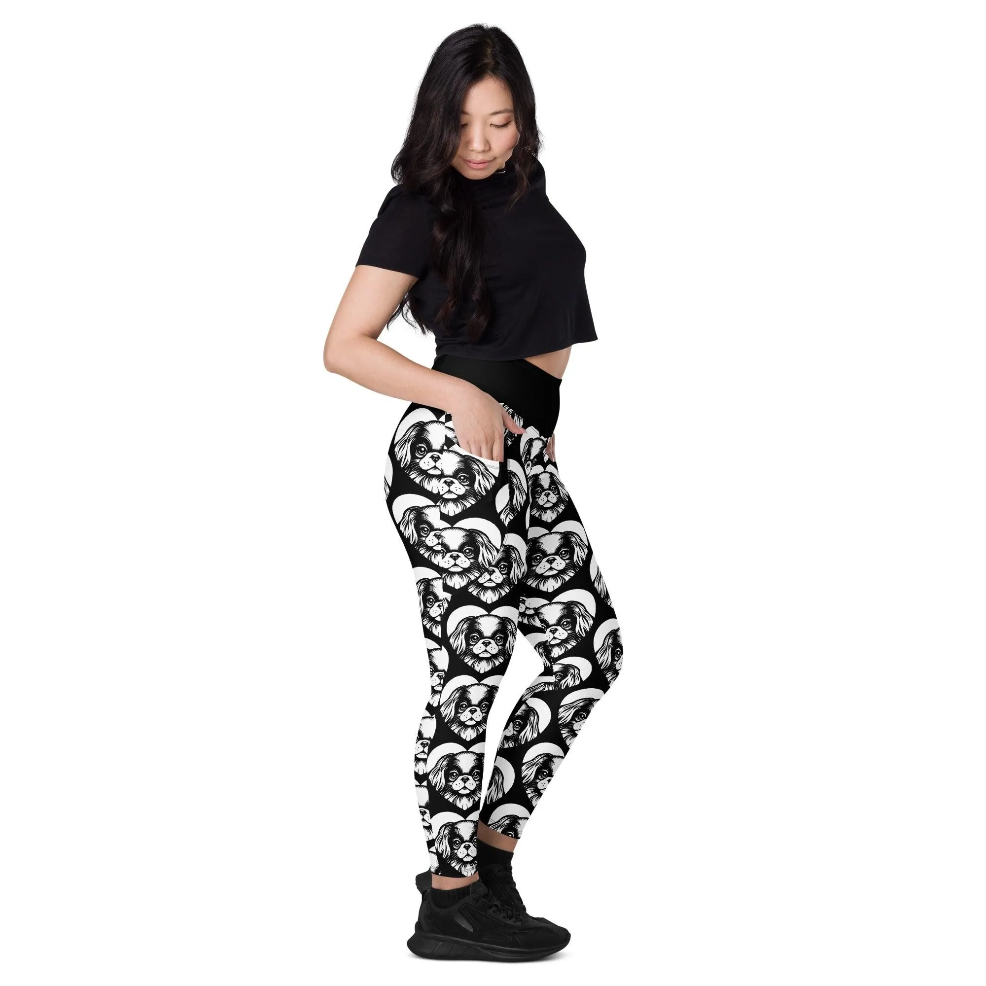 DOG BREED LEGGINGS with pockets - JAPANESE CHIN - HERTTAHOUND