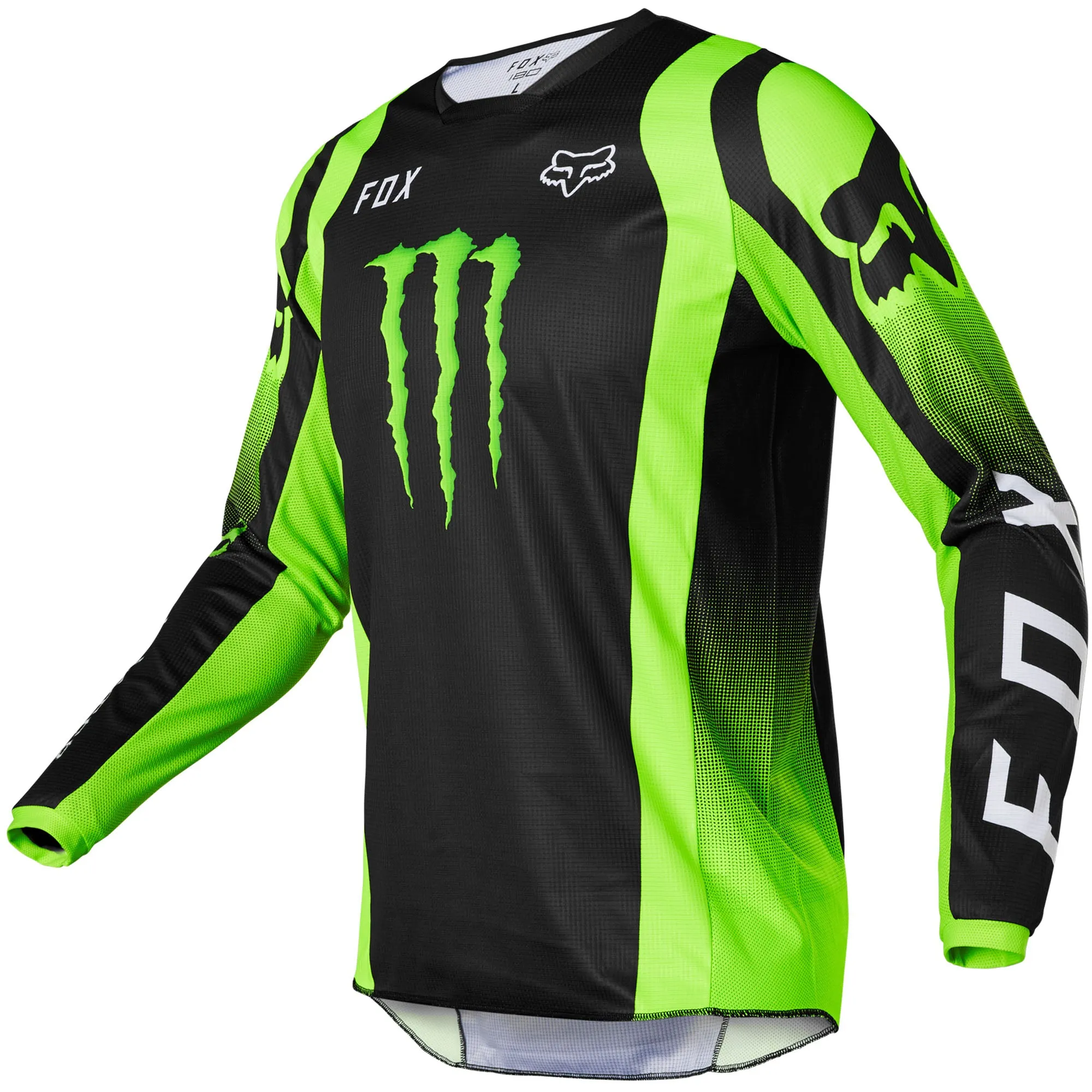 Fox Racing  Mens 180 Monster Jersey Long Sleeve Moisture Wicking MotoX Gear Black