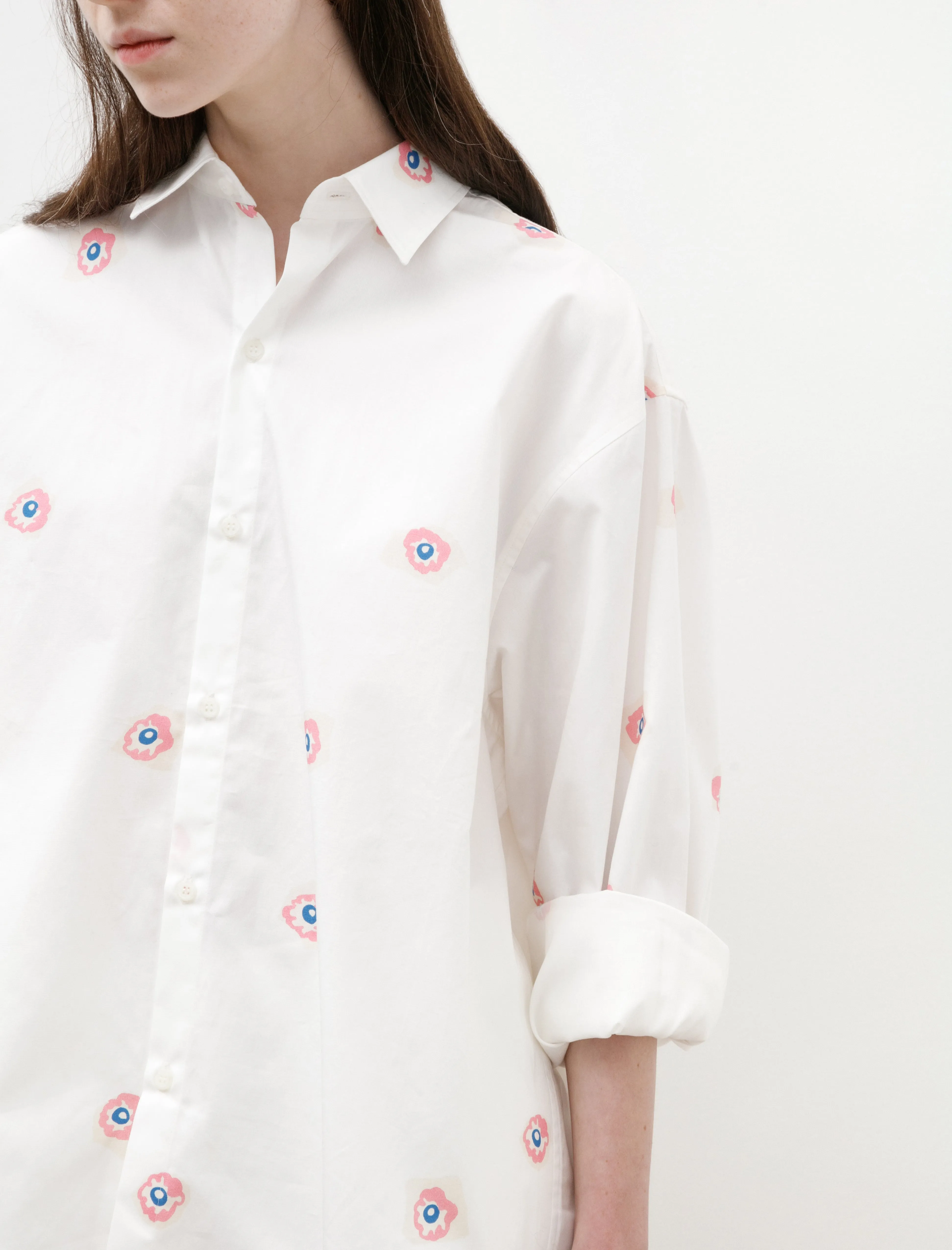 Friend Shirt White Flower Print