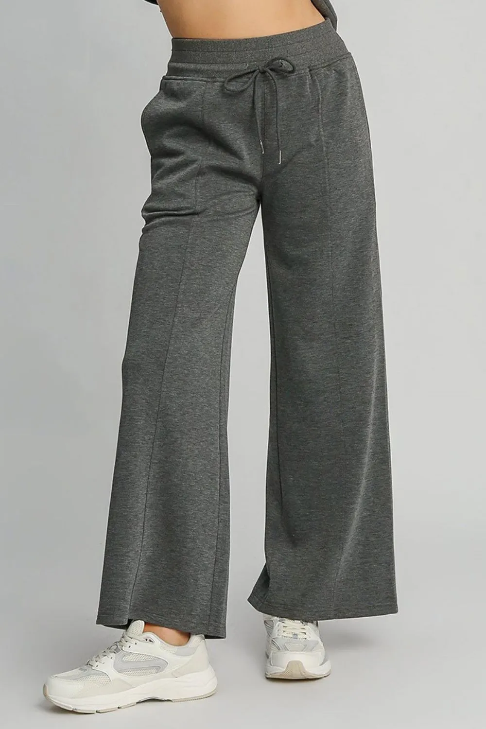 Full Size Drawstring Wide Leg Pants with Pockets