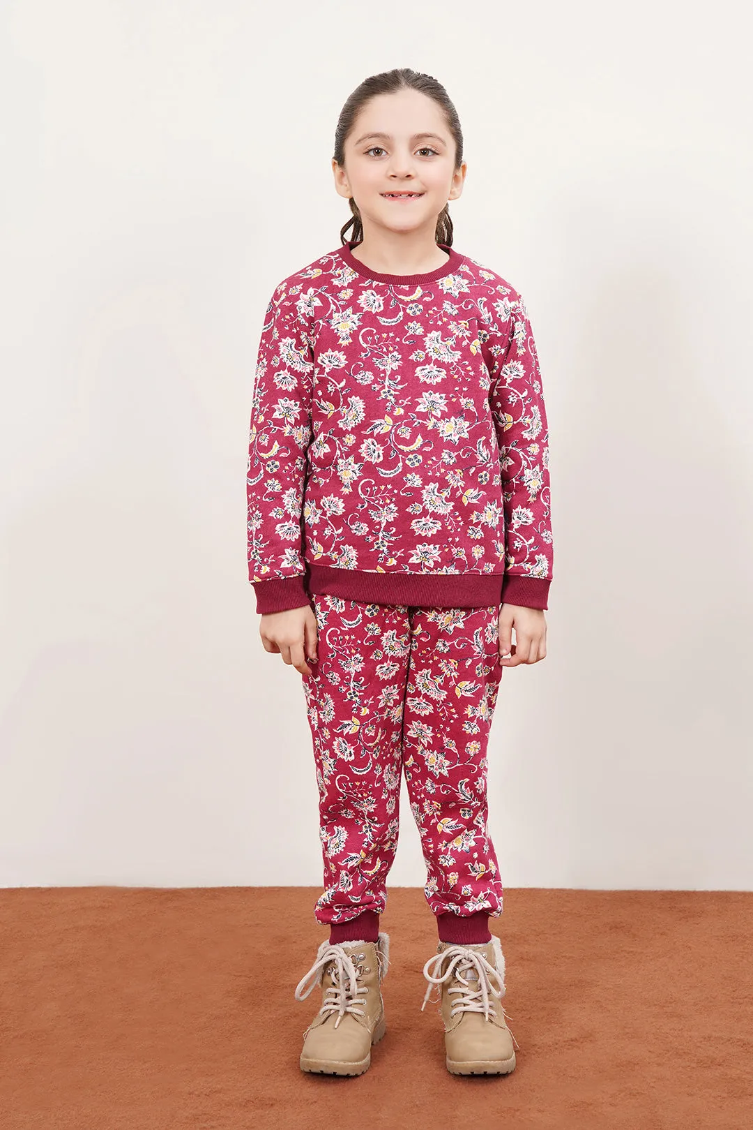 Girl'S Self Printed Sweat Pant