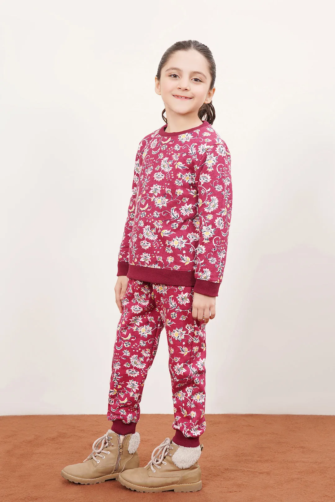 Girl'S Self Printed Sweat Pant