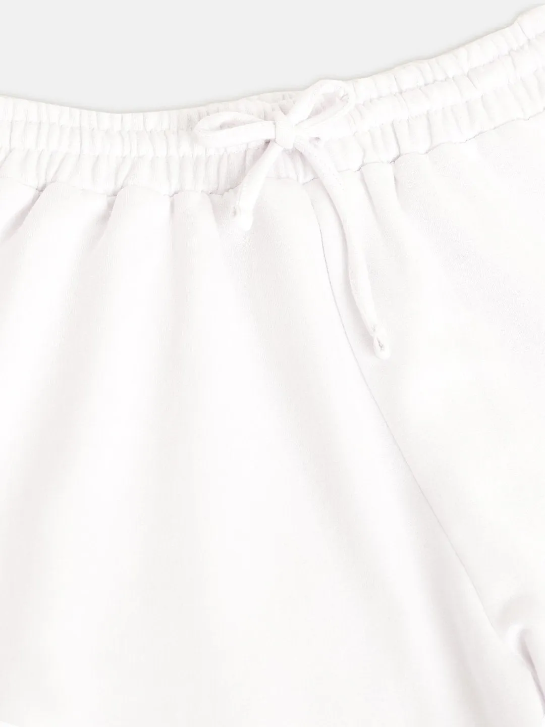 Girls White Ballerina Print Track Pants