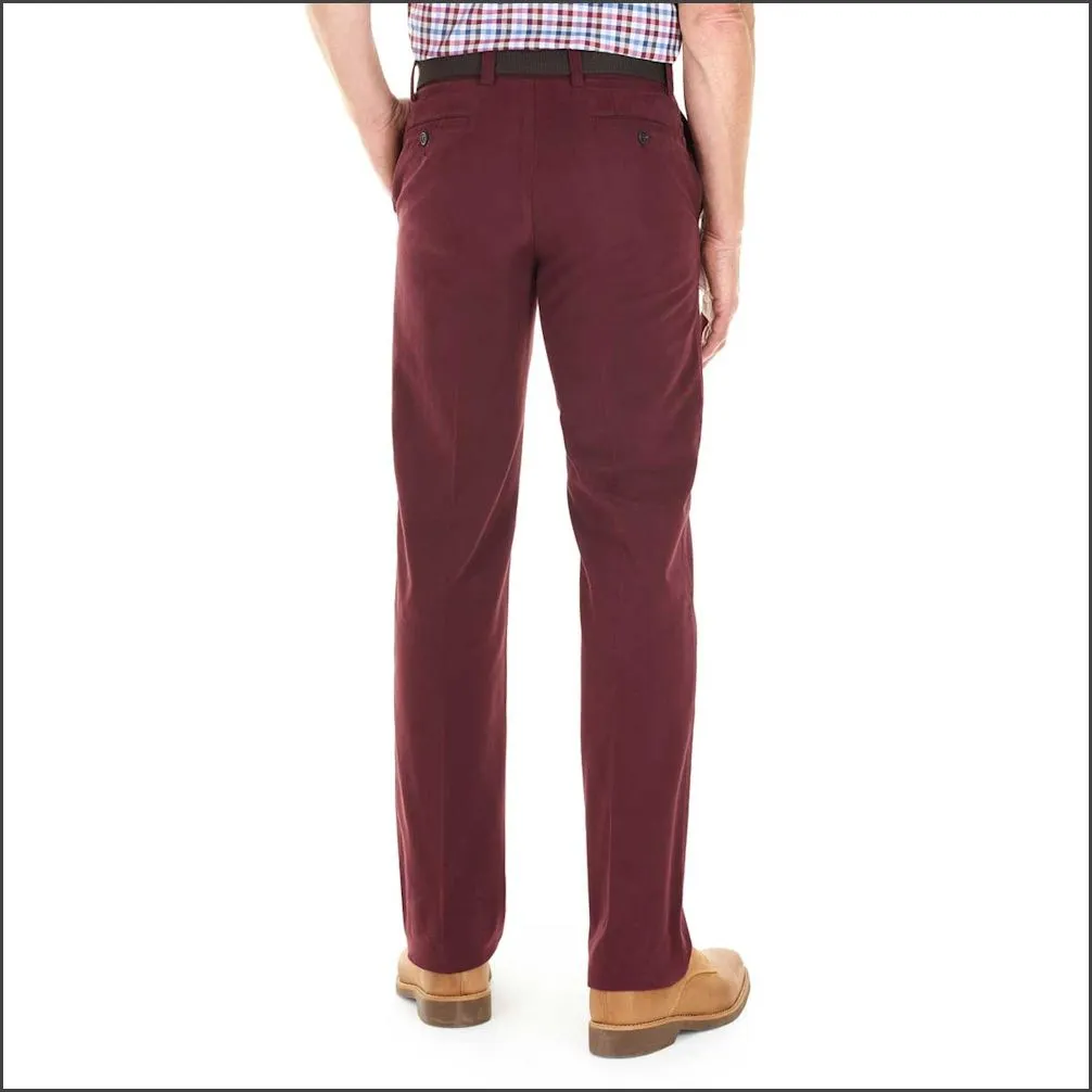 Gurteen Longford Winter Cranberry Stretch Cotton Chino--