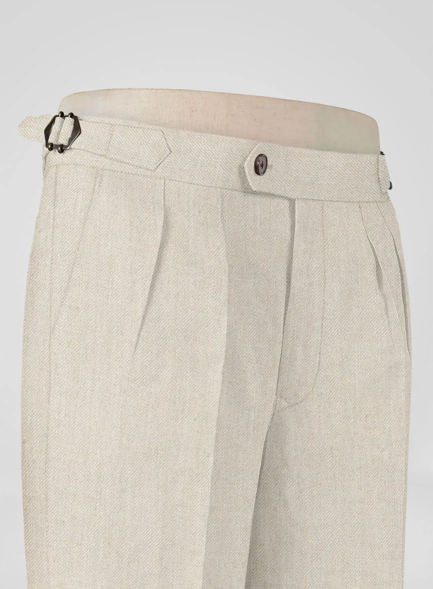 Heavy Linen Beige Highland Trousers