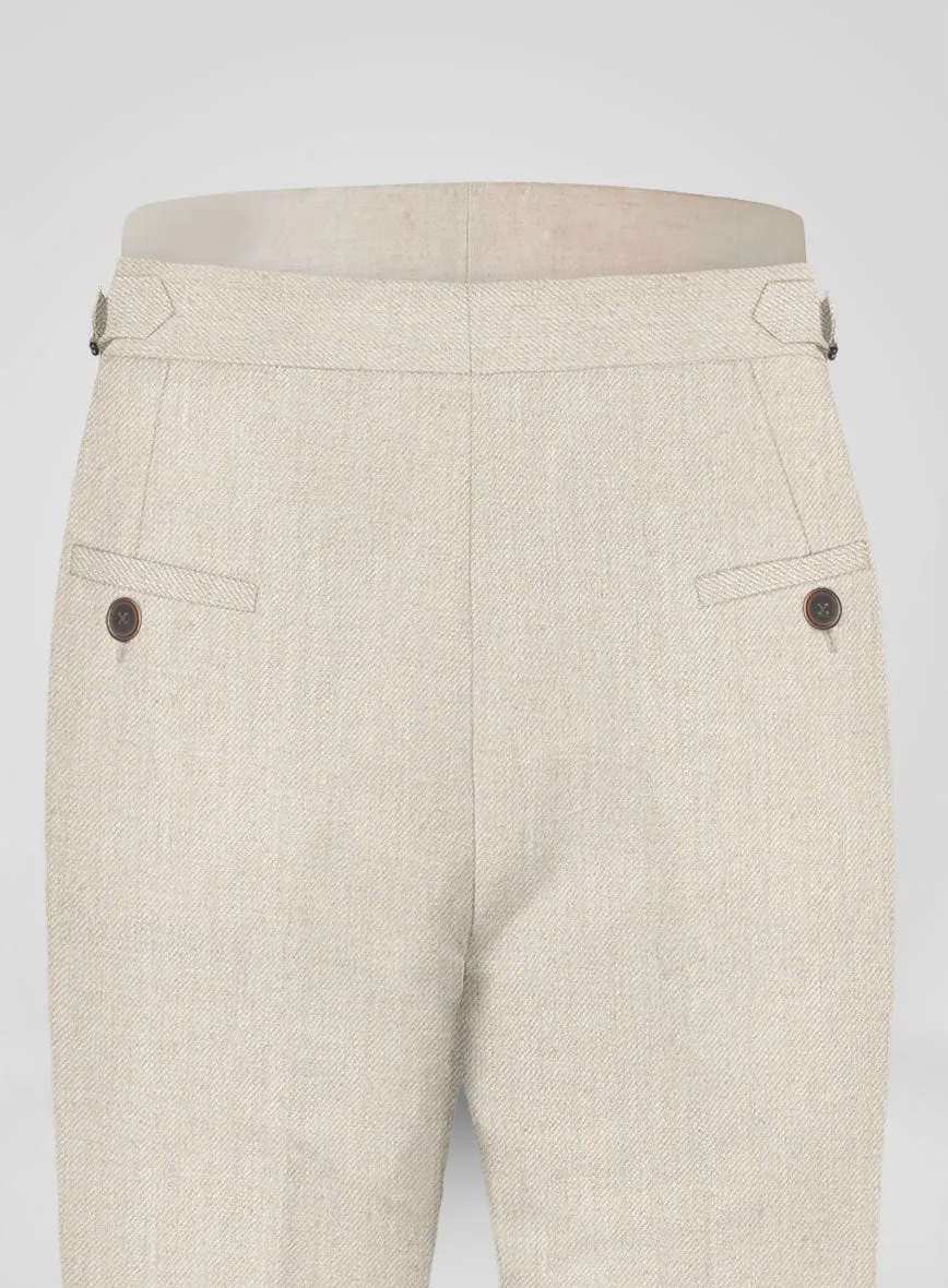 Heavy Linen Beige Highland Trousers