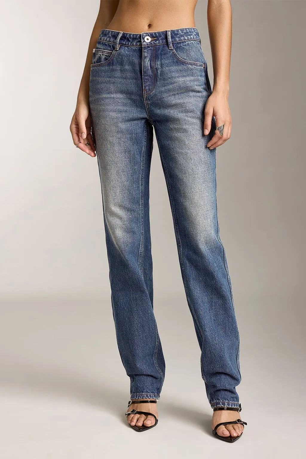 High Rise Straight Fit Jeans