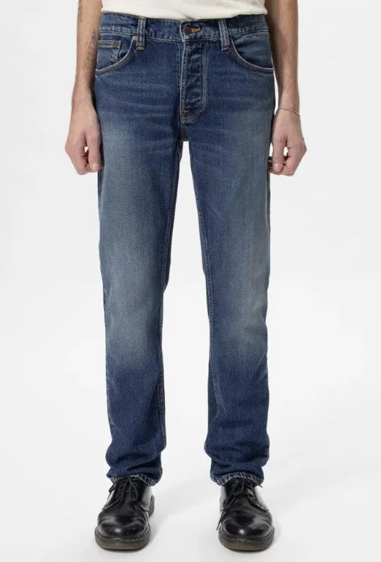 ID25057-Nudie Solid Ollie Wild Blue Jean