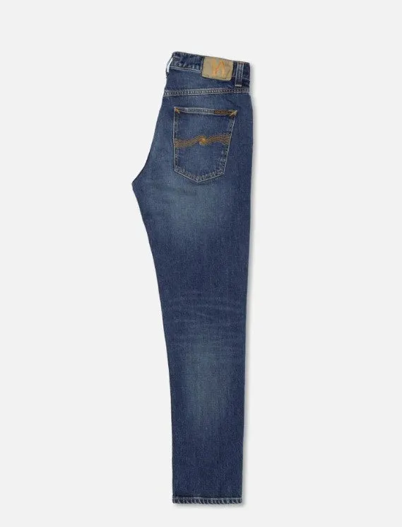 ID25057-Nudie Solid Ollie Wild Blue Jean