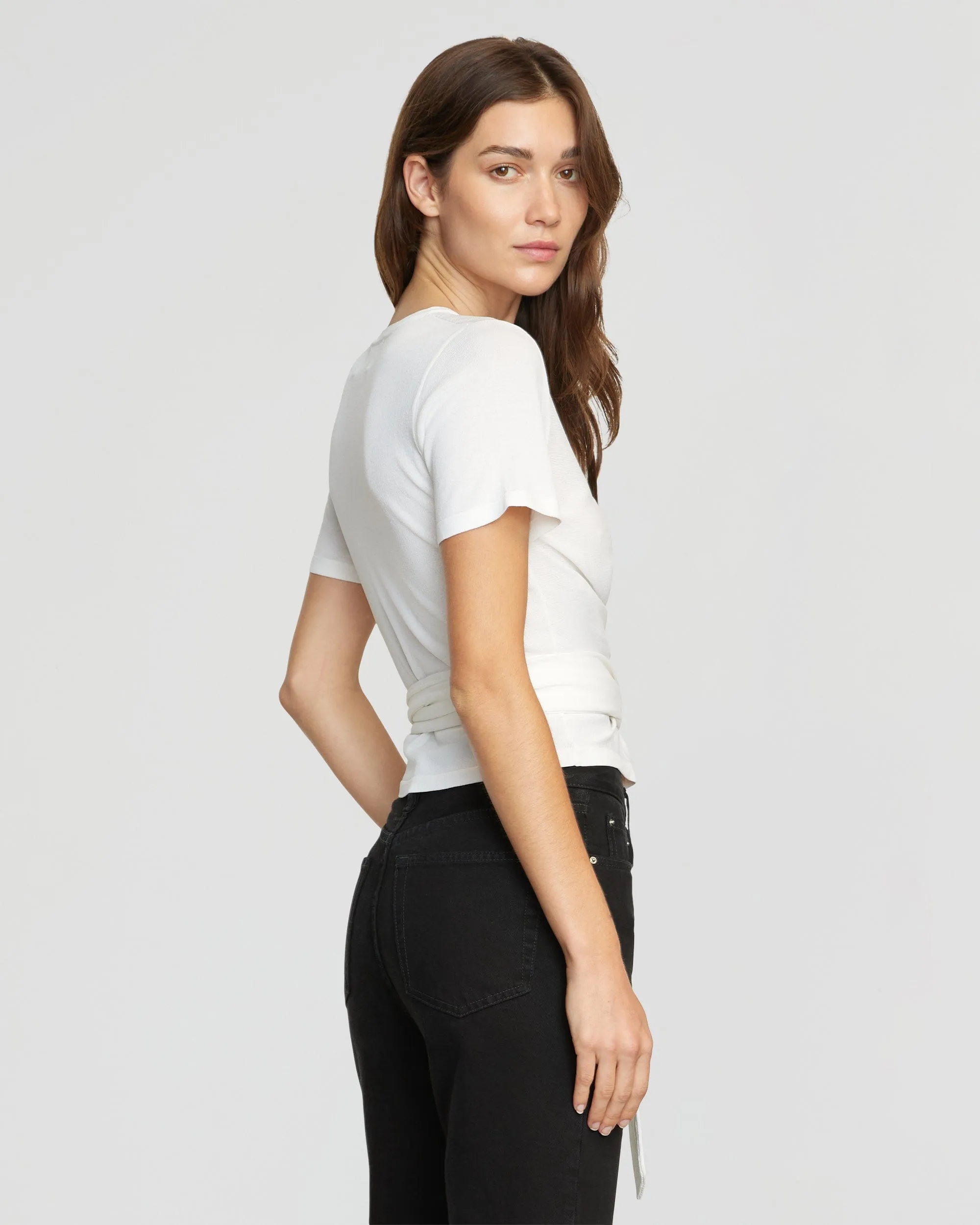 Jude Cropped Tie-Front Top