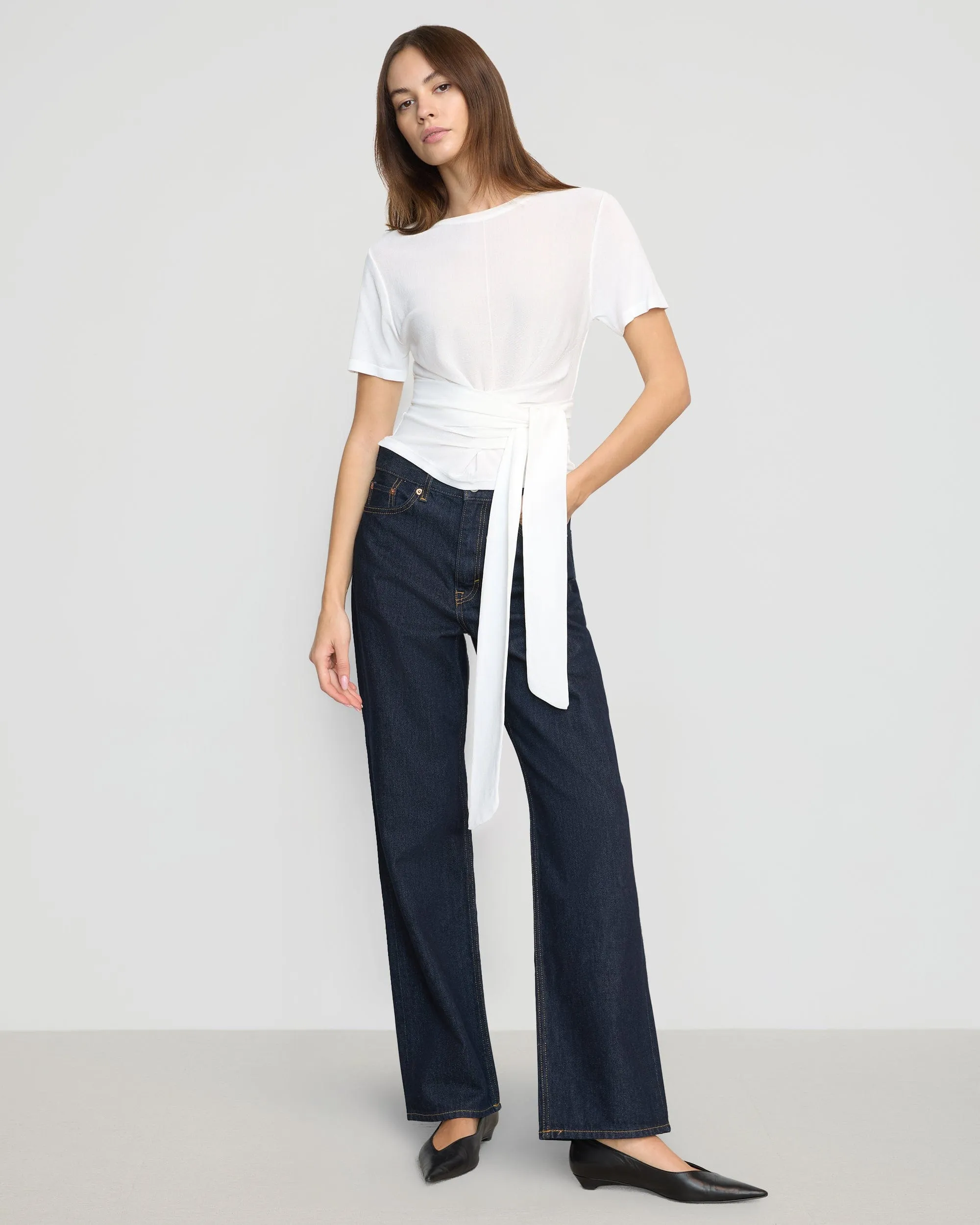 Jude Cropped Tie-Front Top