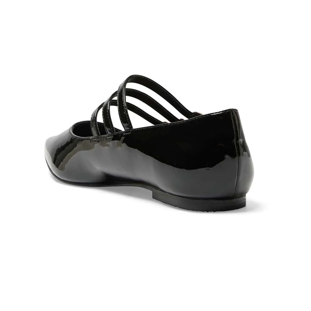 Kiara Flat in Black Patent