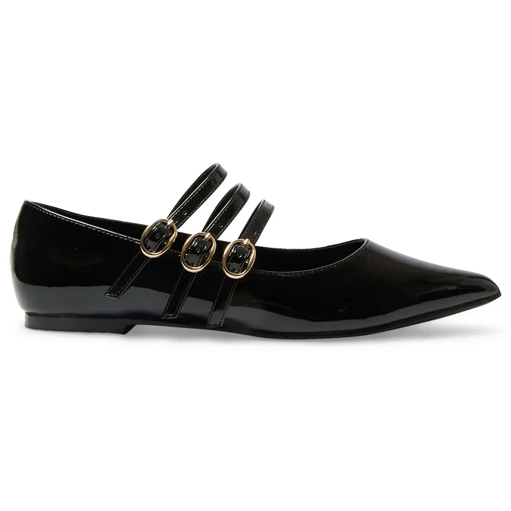 Kiara Flat in Black Patent