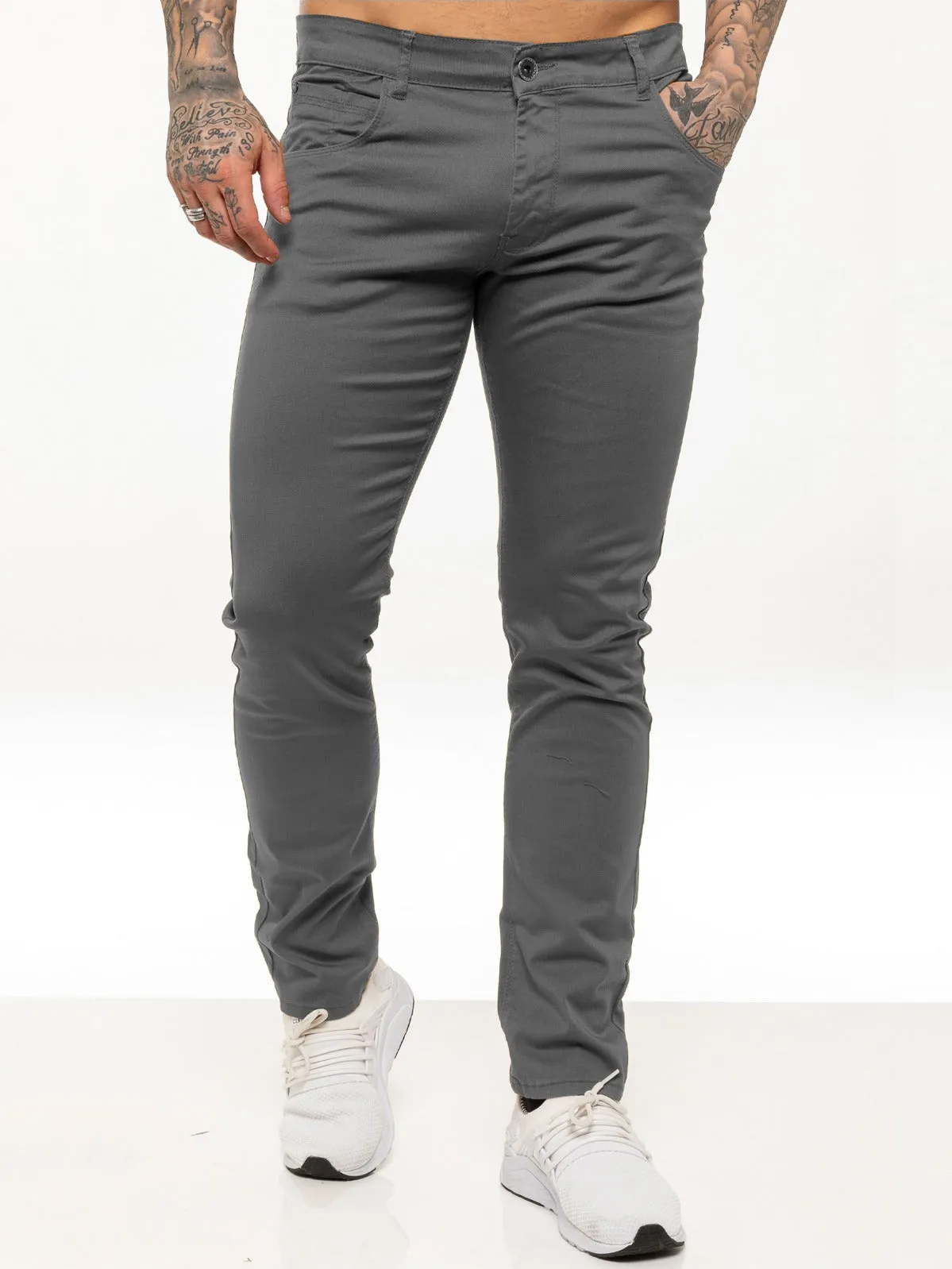 Kruze | Mens Slim Fit Stretch Chinos