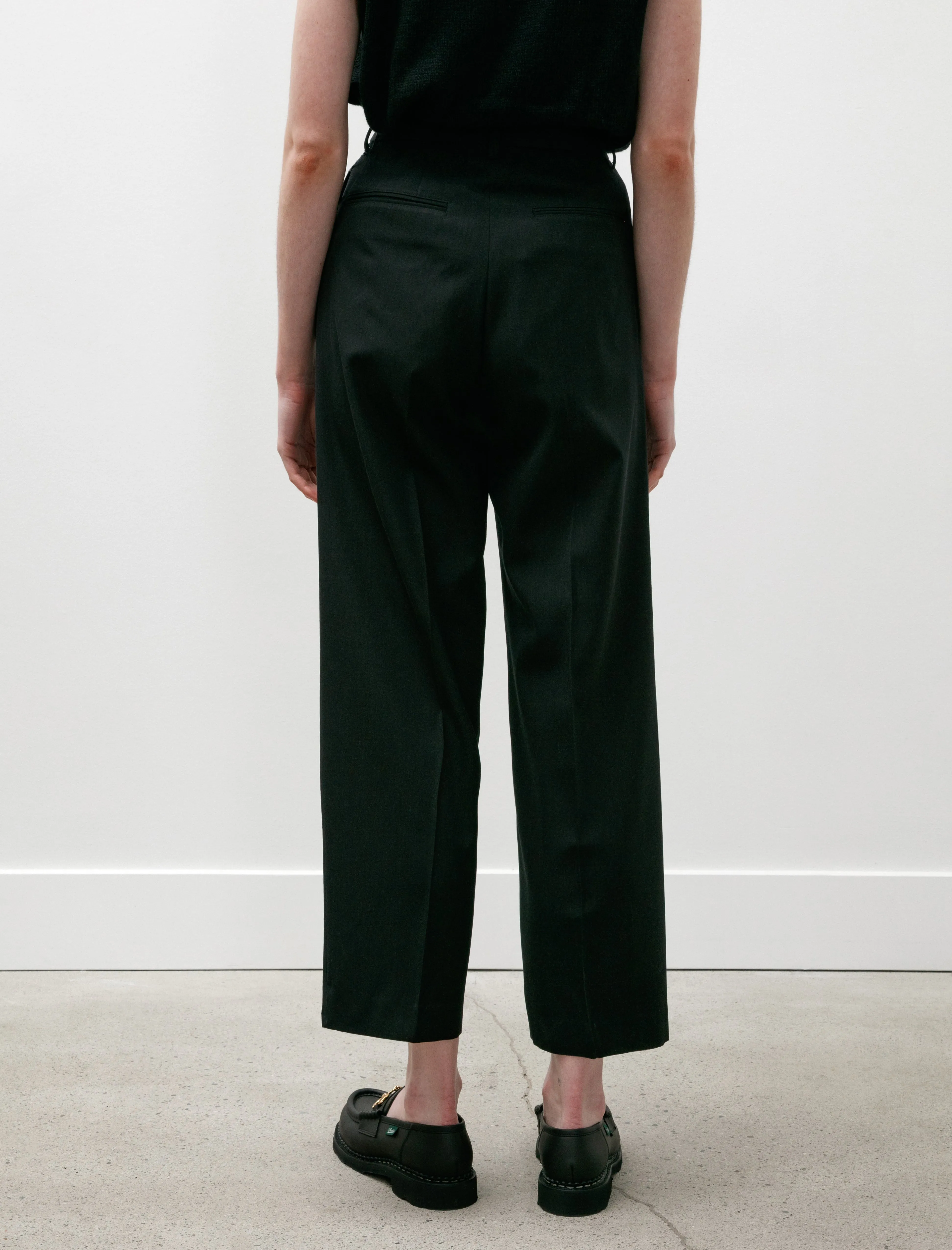 Light Wool Max Gabardine Slacks Top Black