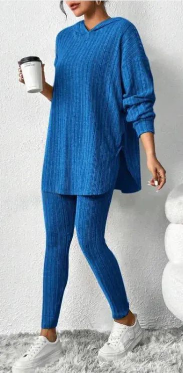 Long sleeve hoodie two-piece lounge set