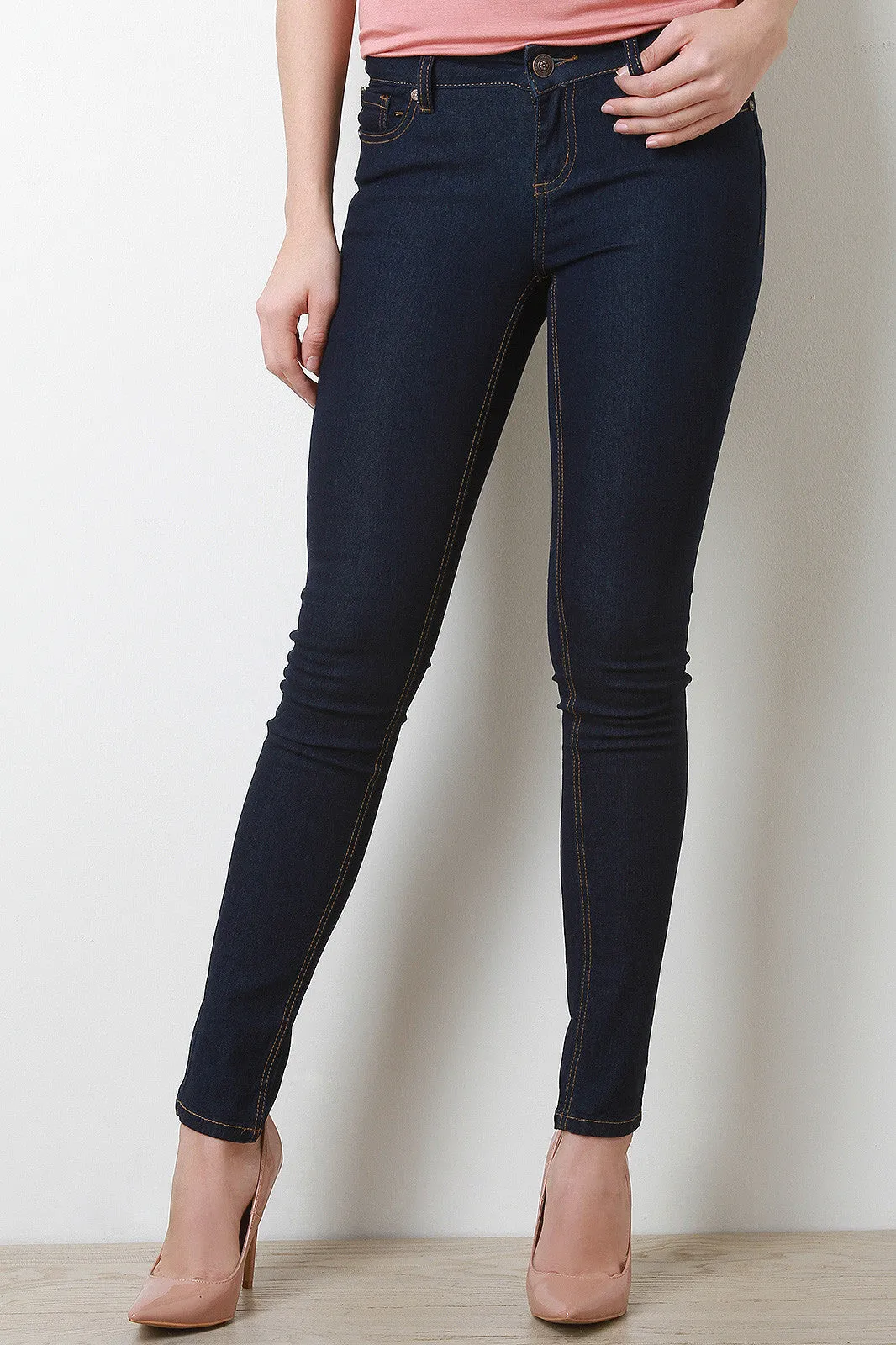 Low Rise Five Pockets Denim Skinny Jeans