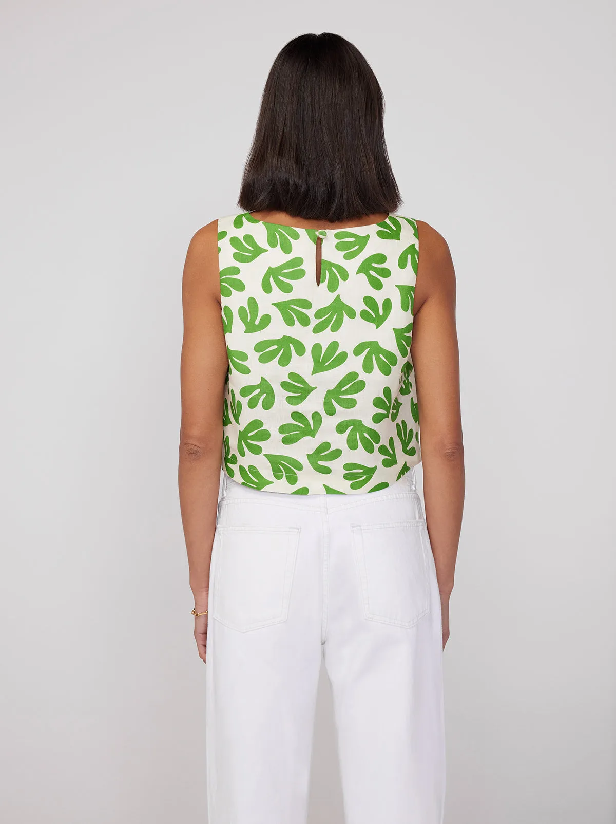 Maeve Leaf Print Top