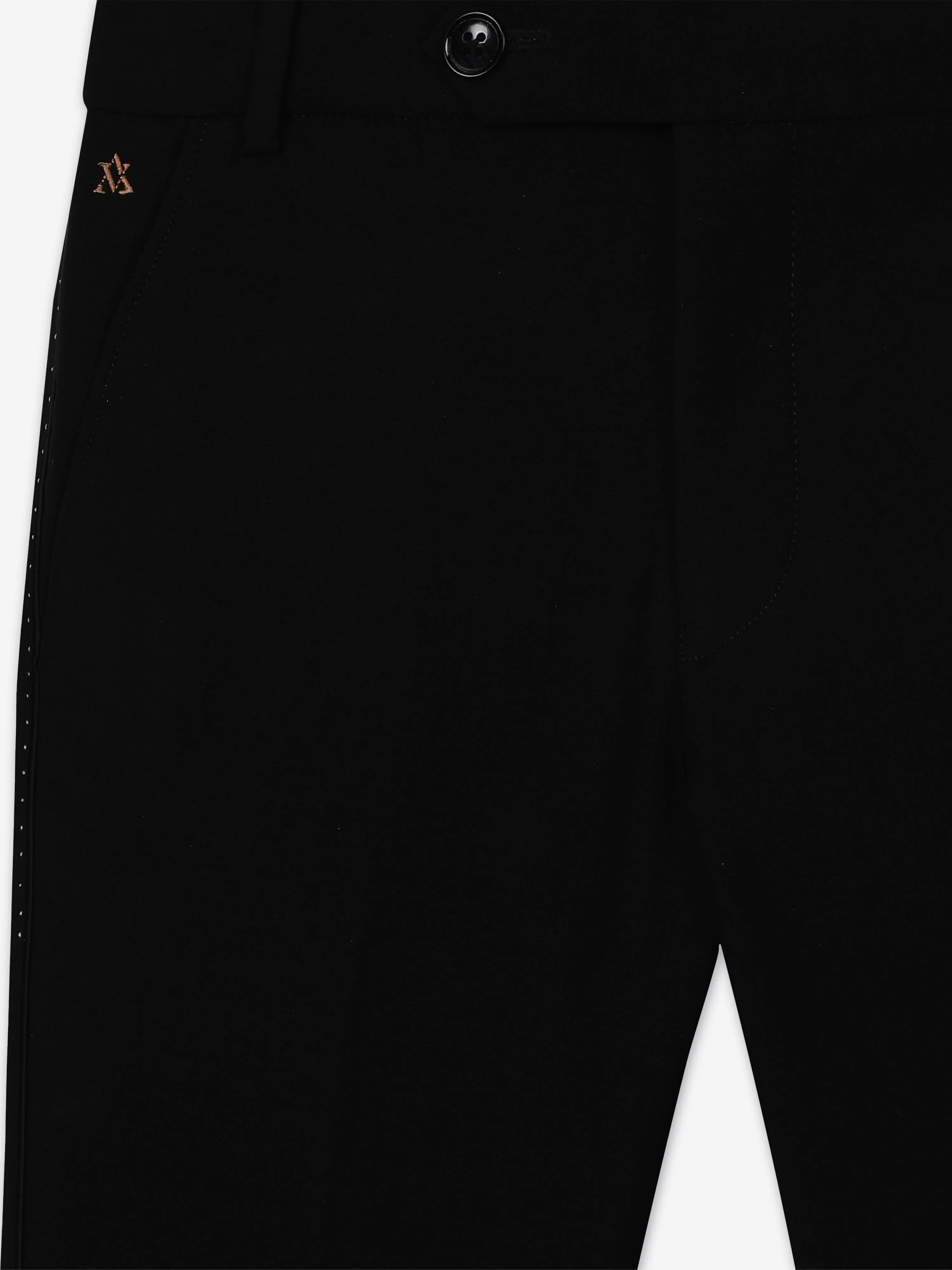 Maison Ava Boys Wool Blend Tristan Trousers in Black